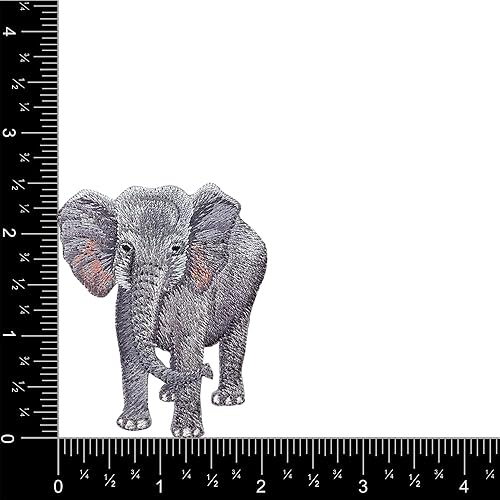 Miniatura 2 de Elefante realista, animales, bordado, parche para planchar (elefante - 1 pieza)