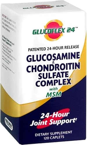 Molino de viento GLUCOFLEX - SULFATO DE GLUCOSAMINA Y CONDROITINA con MSM 24 horas de apoyo articular suplemento dietético CAPLETS - 120 unidades