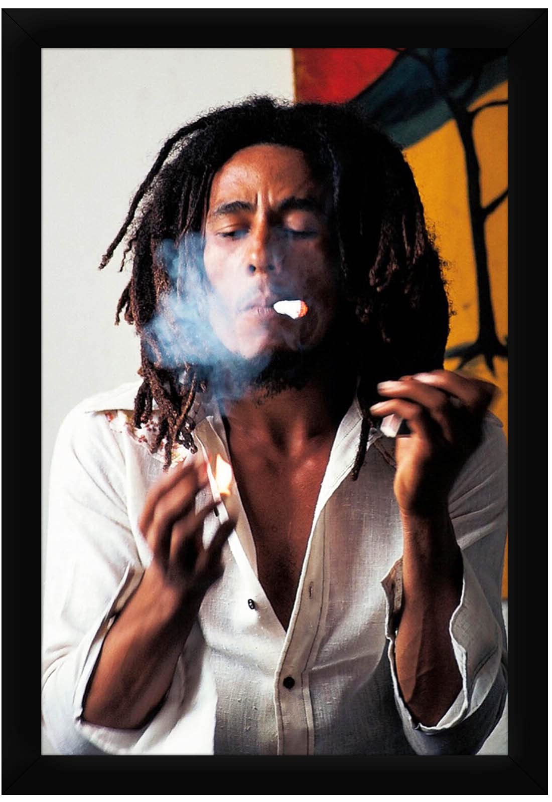VON FRANCO / SMOKING TIKI シルクスクリーンポスター Braj Art Gallery Bob Marley Smoking Photo Frame Size 13.5X19.5