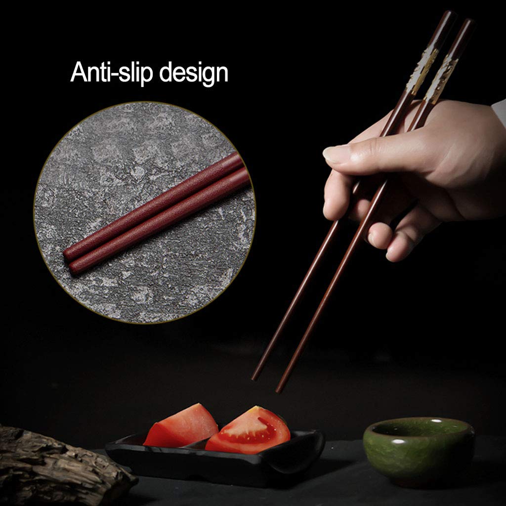 Baguettes, baguettes chinoises Chinese Chopsticks Reusable Dishwasher Safe10 Pairs Fiberglass Alloy Chopsticks Non-Slip Bulk ChopsticksRed Chop Sticks Multipack Luxury Chopsticks for Food,B(A)