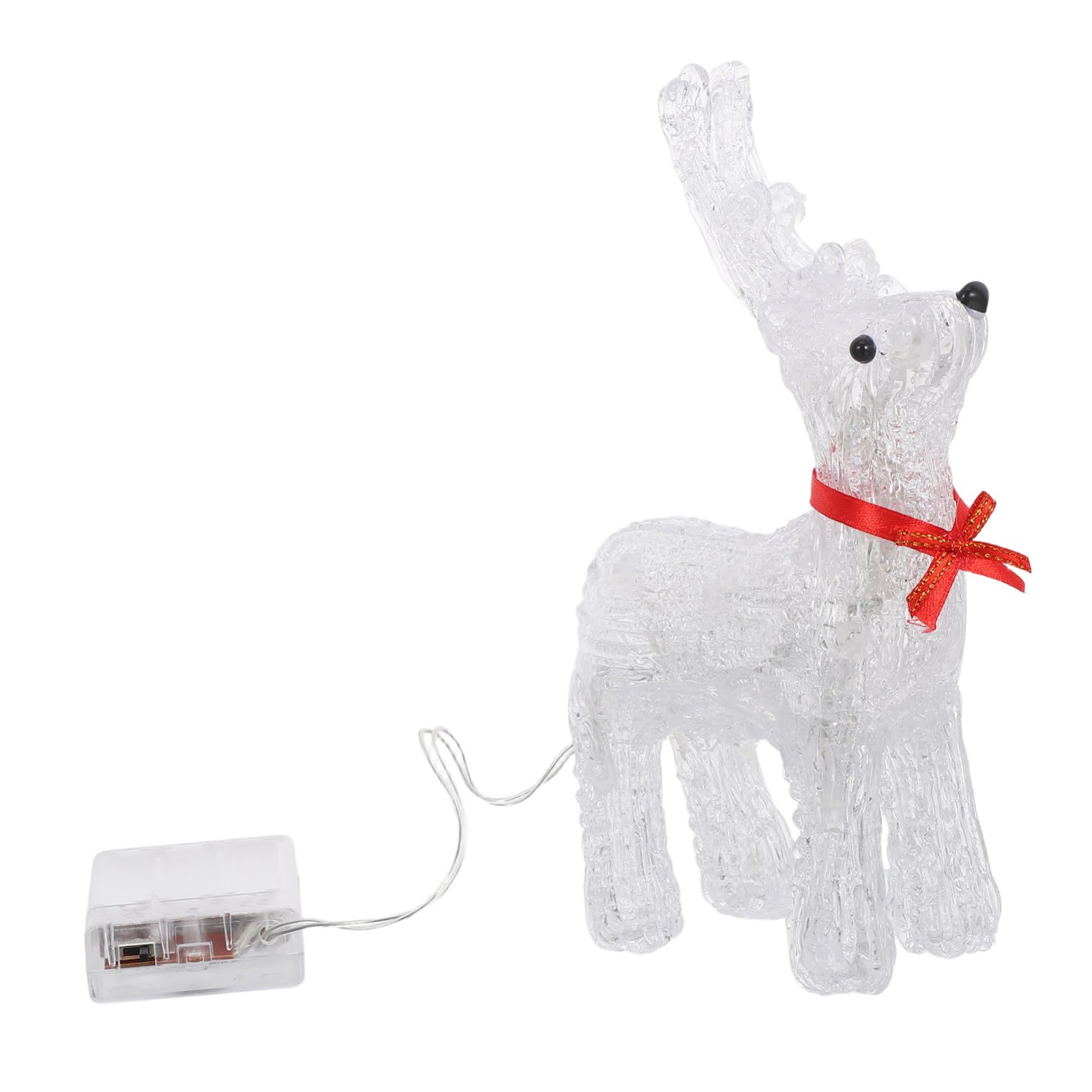 ABOOFAN Beleuchtete Rentierfigur für Weihnachten Fenster und Tischdekoration Eisenornament mit Led-licht Geeignet für Innen und Außenbereich