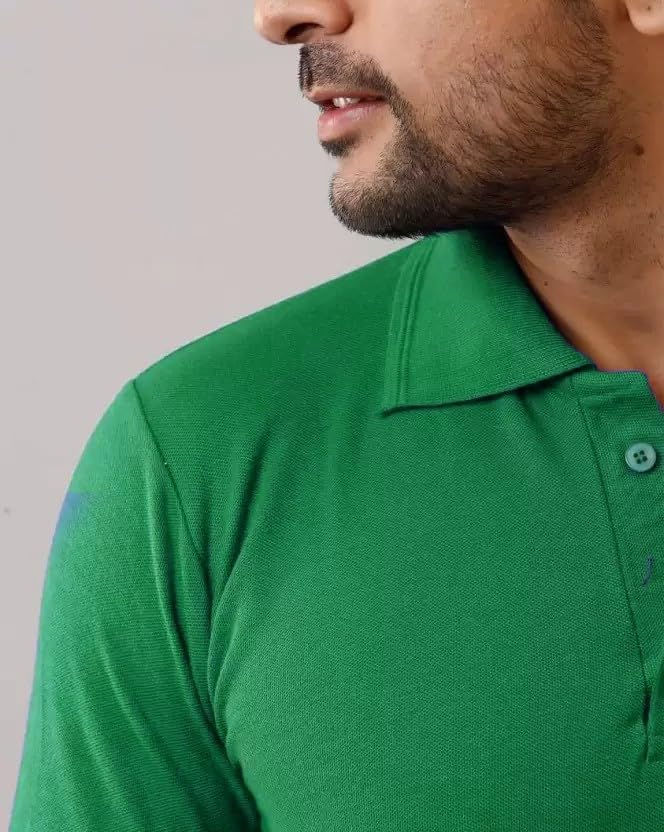 Image of INKKR Men's Polo Neck Half Sleeve Solid T-Shirts