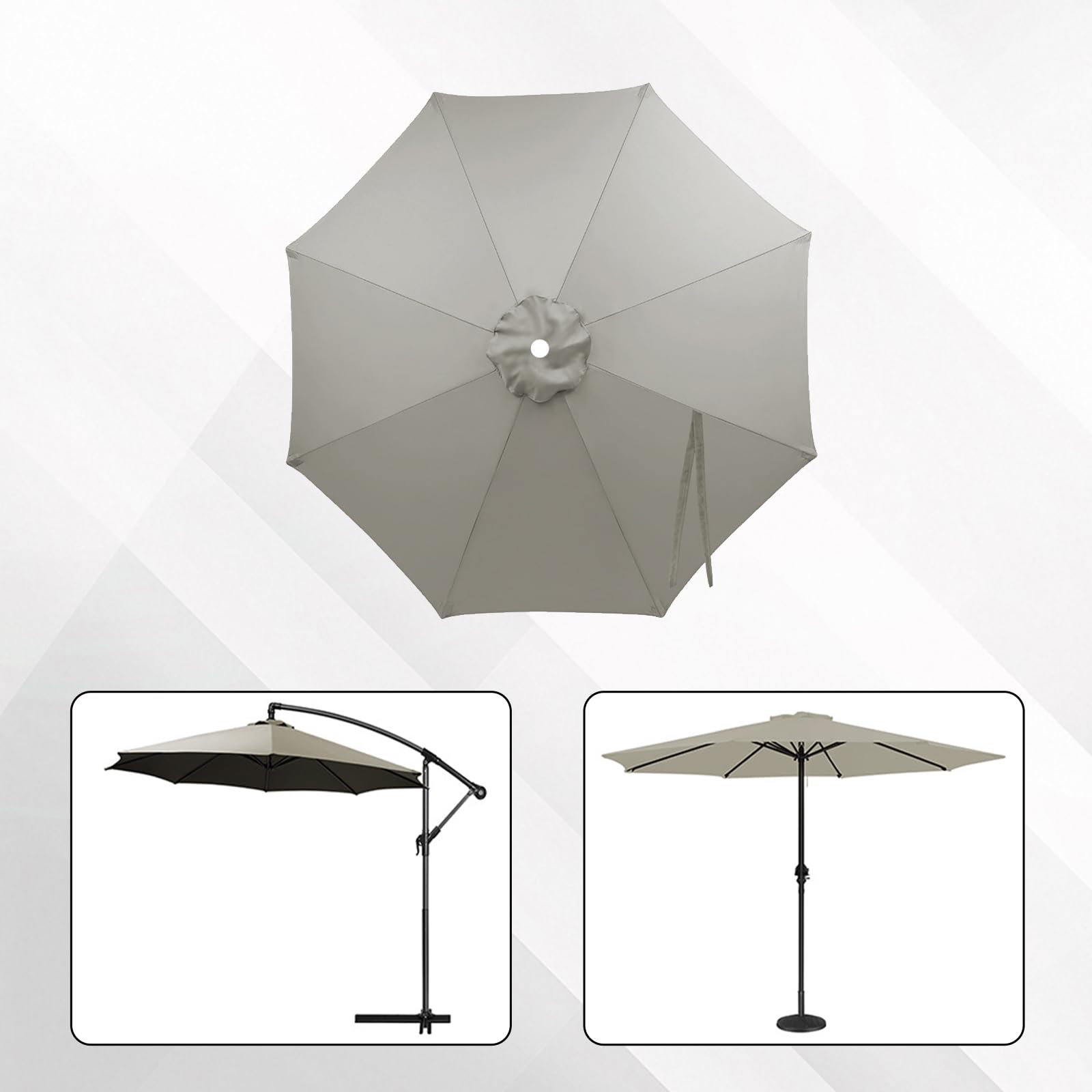 Copertura di ricambio per ombrelloni da 3 m con 8 stecche; copertura senza struttura, resistente alle intemperie, ideale per giardino, terrazza e balcone; resistente ai raggi solari