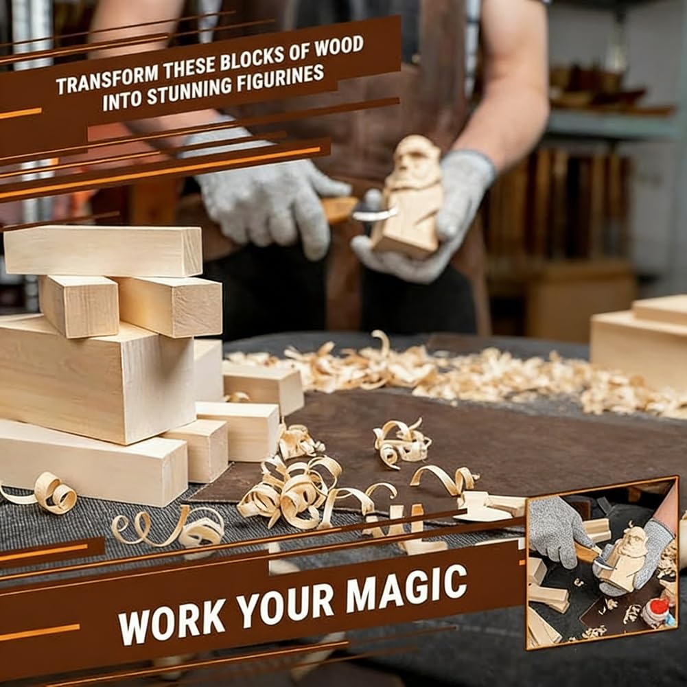 Kit de Tallado de Madera, 15 Piezas de Herramientas para Tallar Madera con Bolsa de Almacenamiento, Herramientas para Tallar Madera - Herramientas de Carpintería para Principiantes
