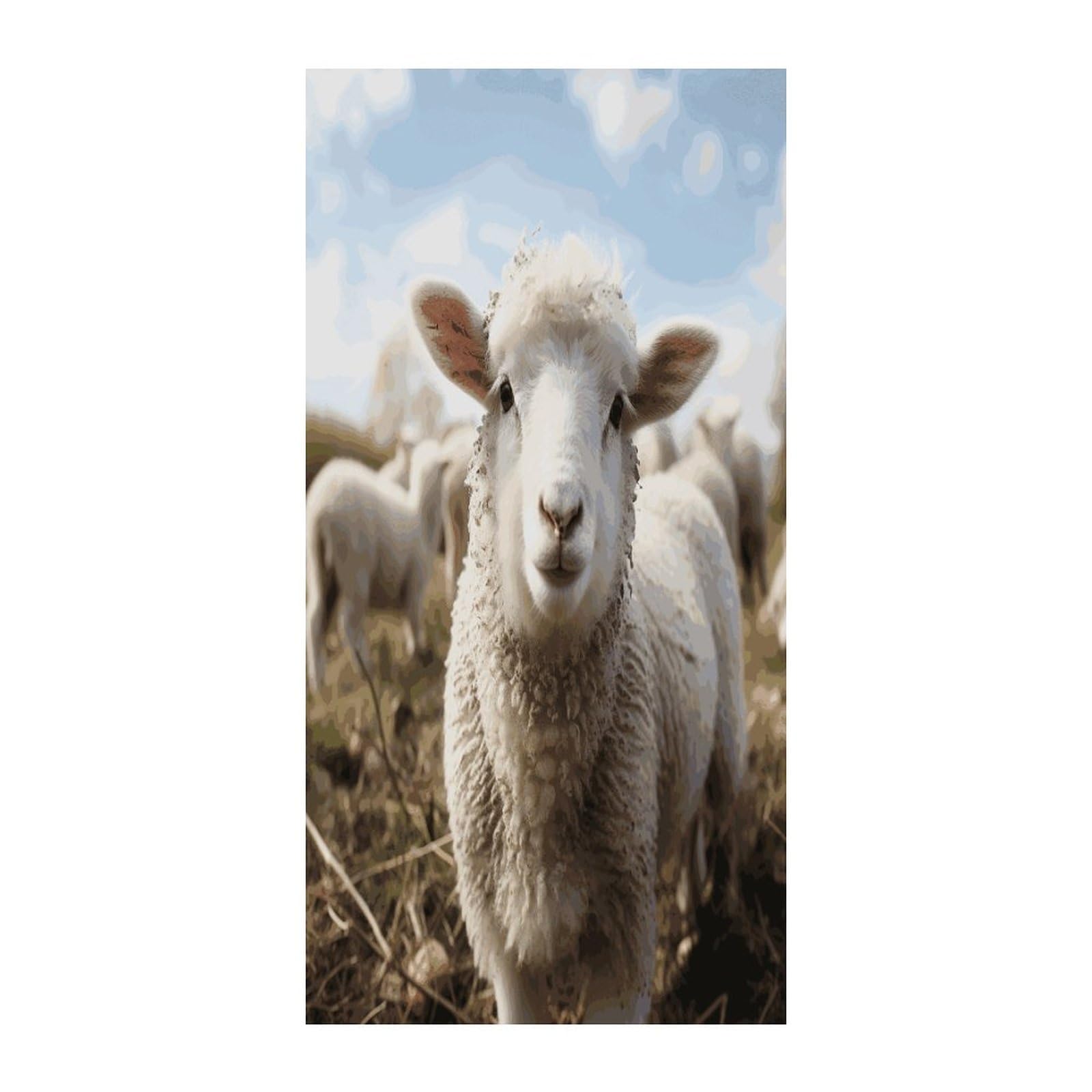 Fekiloot Style Cute Sheep Lamb Door Curtain Room Divider Curtains