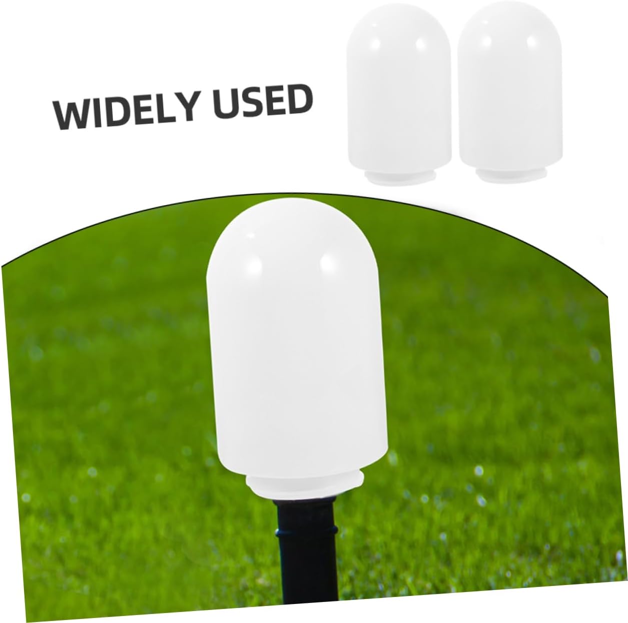 ORFOFE 2Pcs Outdoor Garden Lamp Shades Durable White Plastic Bulb Tube Cover for Patio Porch and Street Lamp Replacement Easy Install Improved Light Quality