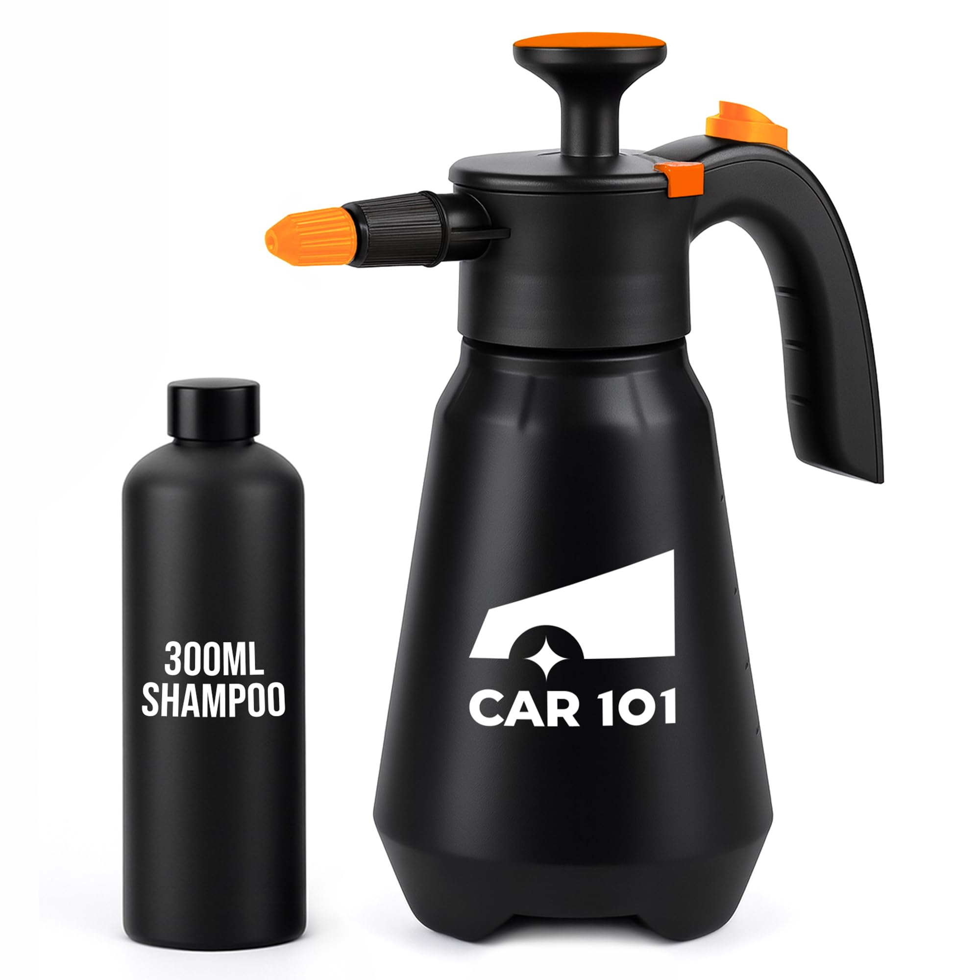 CAR101 Foam Canon - Professional Hand Pump Foam Sprayer | with 1.5L Durable Tank | 2 Nozzles & Free 300ml Fizz Snow | Foam Shampoo for Thick, Luscious Vehicle Wash-image-14