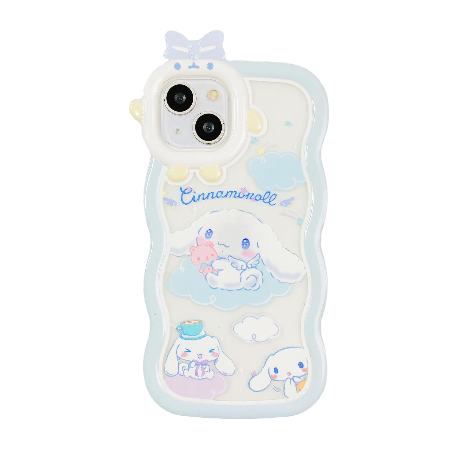 Viwind Cute Case Compatible with iPhone 15 Pro Case Cover,Shockproof Soft TPU Cartoon Kawaii Blue Dog Protective Cases Cover for iPhone 15 Pro Case