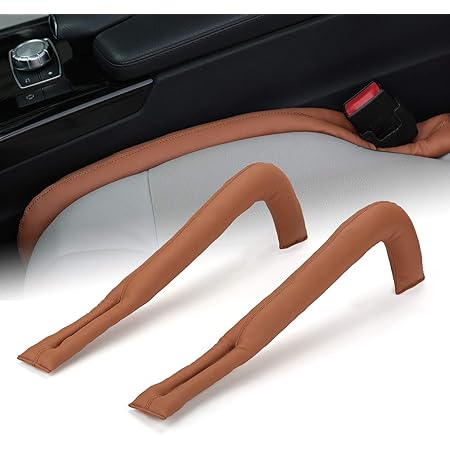 Amazon Loek 車 隙間クッション 車用 隙間埋め シート パッド スペーサー スネークヘッド型 レザー仕様 便利 フィット 運転席 助手席 幅広い車種対応 2本入り ブラウン シートレール 車 バイク
