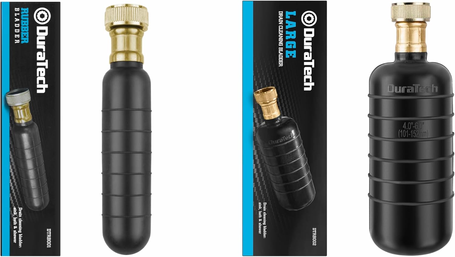 DURATECH Drain Bladder, Medium & Large Drain Cleaning Bladder, Unclogs Stubborn Blockages in Kitchen Sinks, bathtubs, Showers, and Main drains