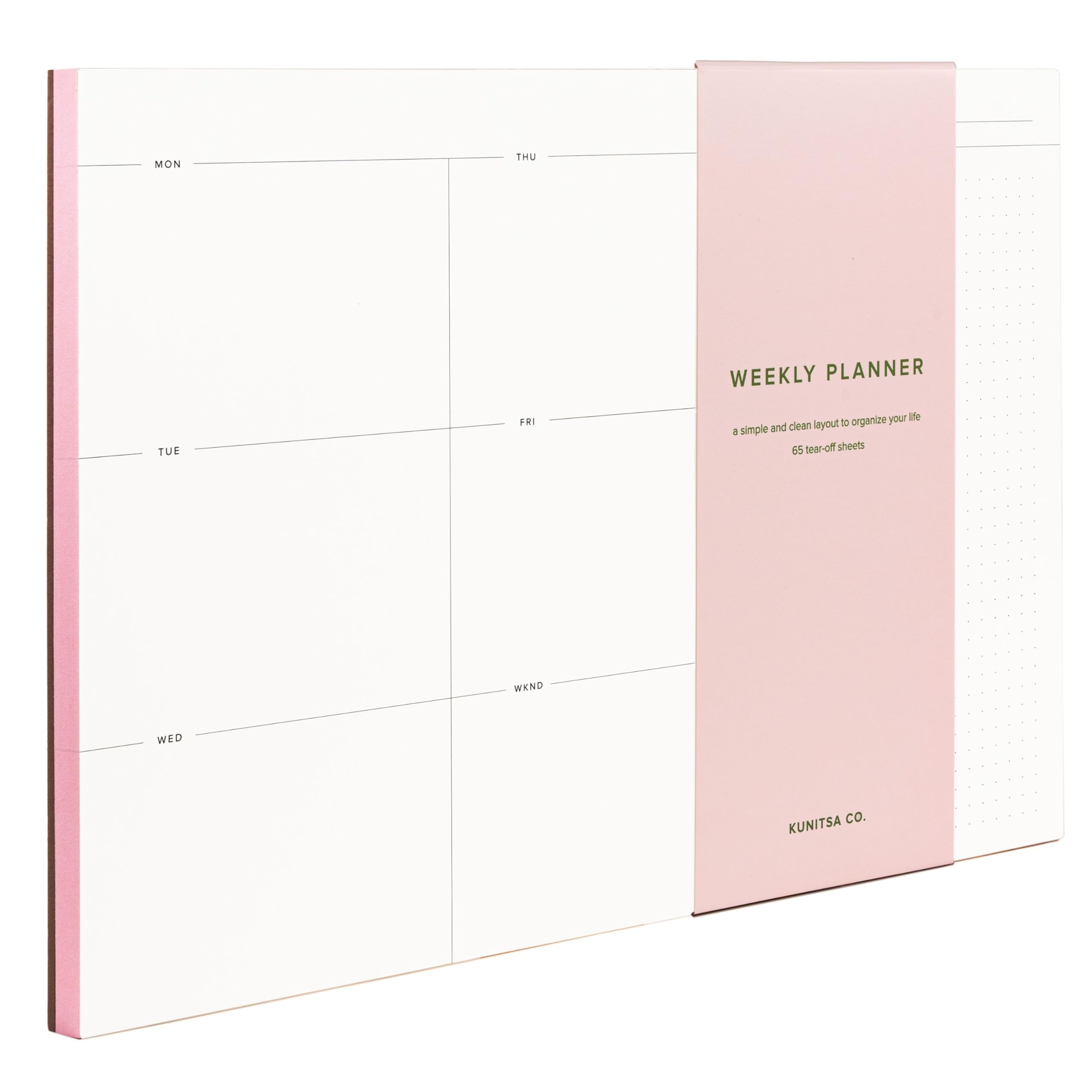 Weekly To-Do List Notepad – Desk Pad for Work and Study, Pink, 11.7x8.3 Inches