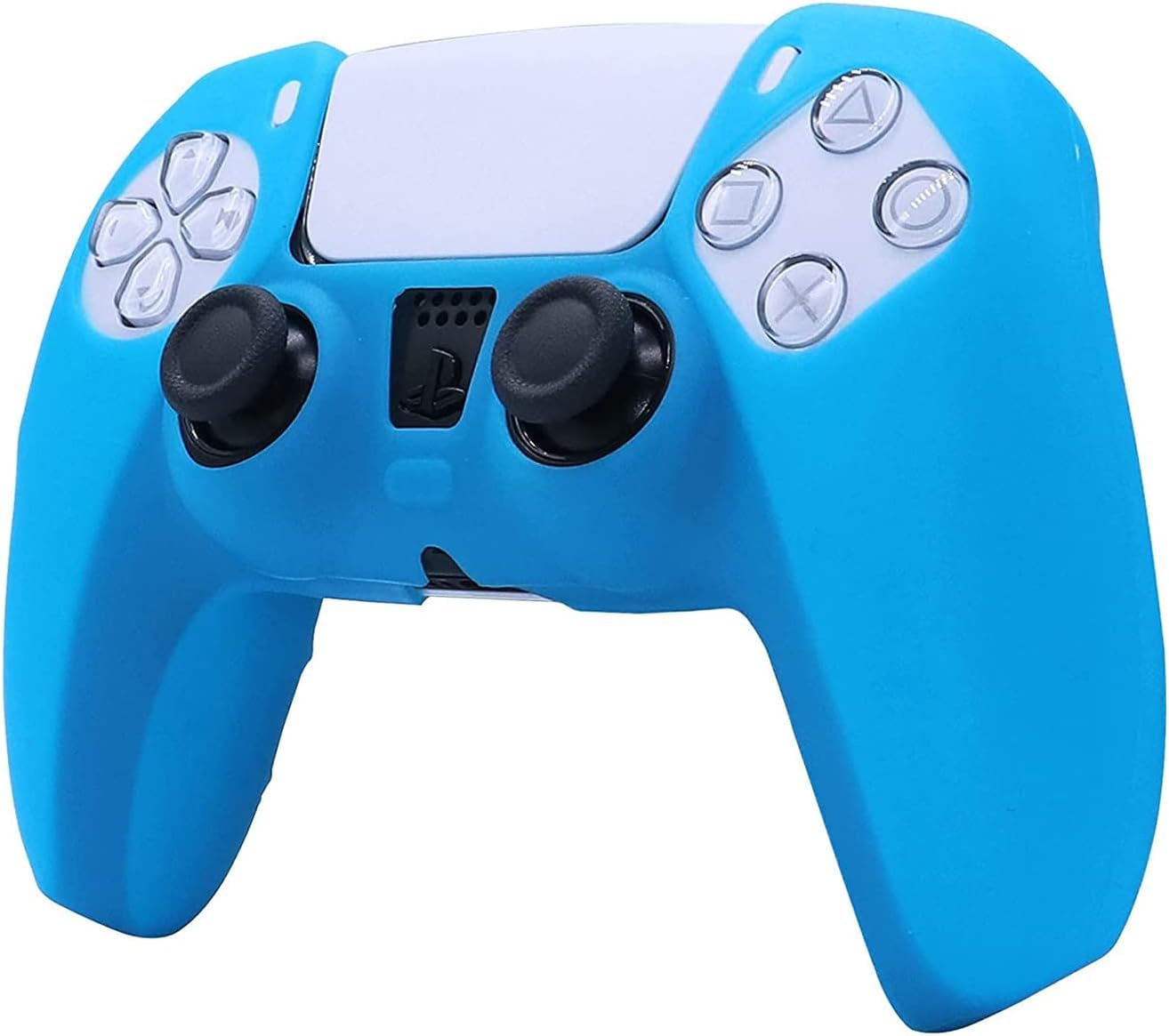 Skin Silicone Grip Glow in Dark Protection étui Compatible avec contrôleur PS5 avec 8 Casquettes Glow in The Dark Thumb Grips + 2 Casquettes Cute Cat Paw Thumb Grips.