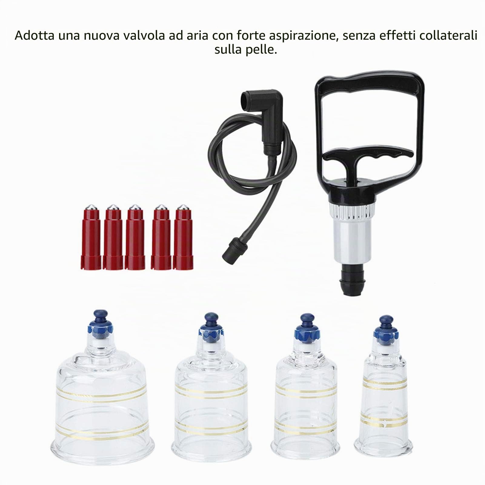 JEOZBM Set di Coppettazione per Agopuntura, Kit di Coppettazione Sottovuoto da 19 Pezzi con Potenti Ventose per Sollievo di Tutto Il Corpo, Terapia di Massaggio
