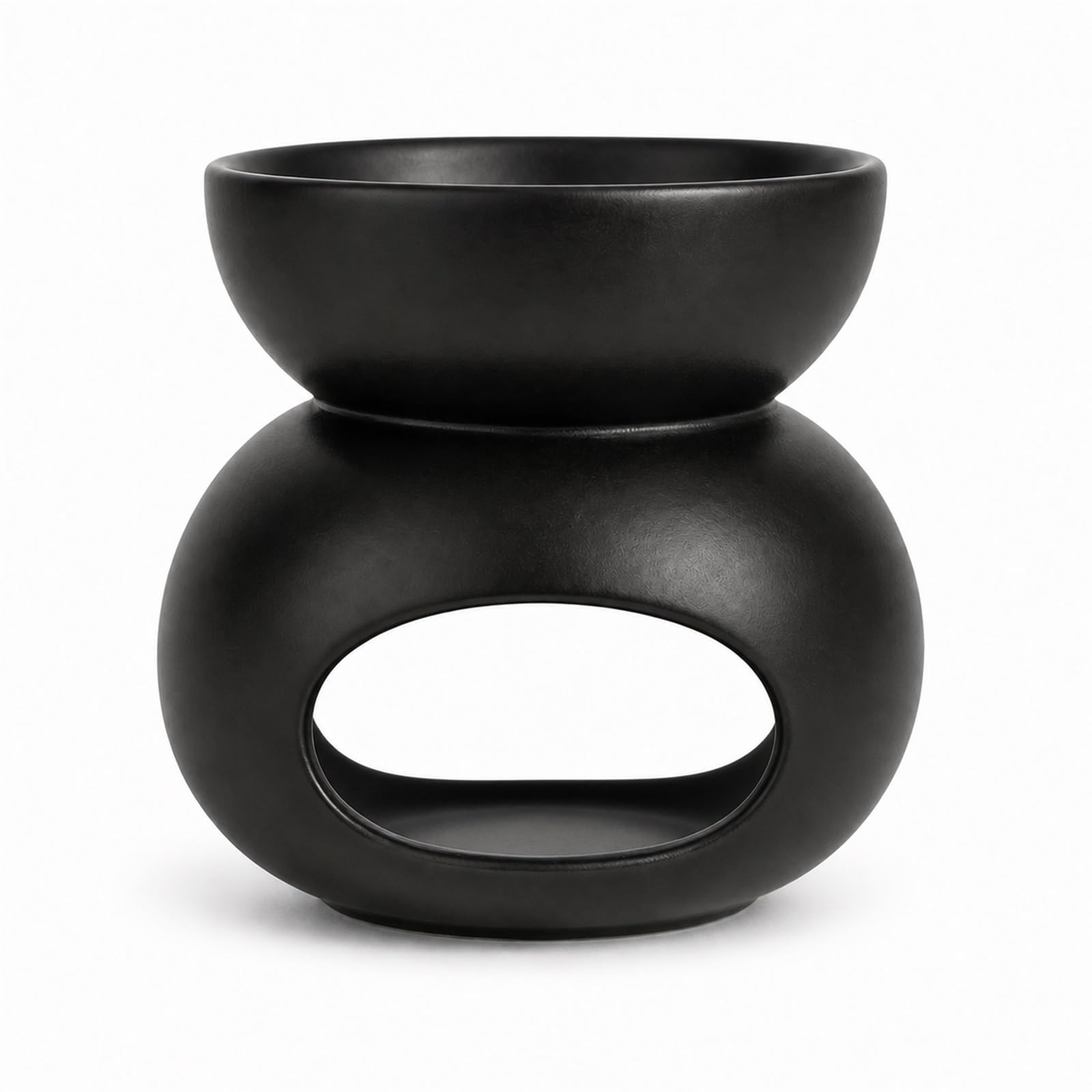 Black Ceramic Wax Melt Burner Tealight Essential Oil Burner