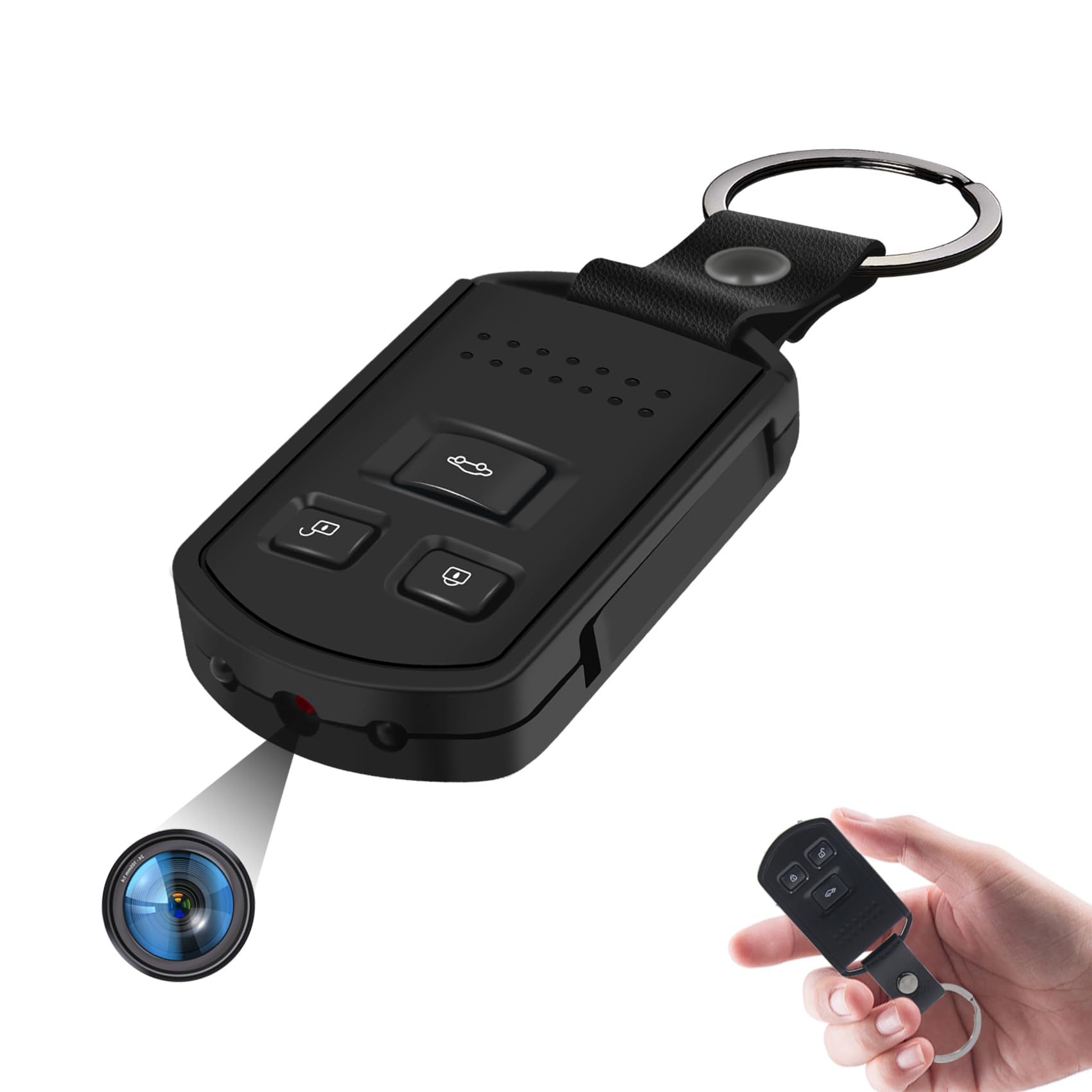 4U Mini cámara oculta espía HD 1080P Nanny Cam llave de coche, no necesita WiFi, grabadora de video, cámara interior/exterior para seguridad del hogar