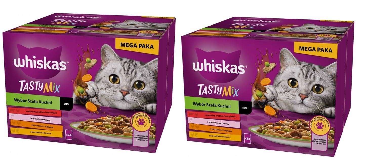 Whiskas Tasty Mix Chef's Choice in Sauce Katzenfutter, 24x85g (2 Packungen)