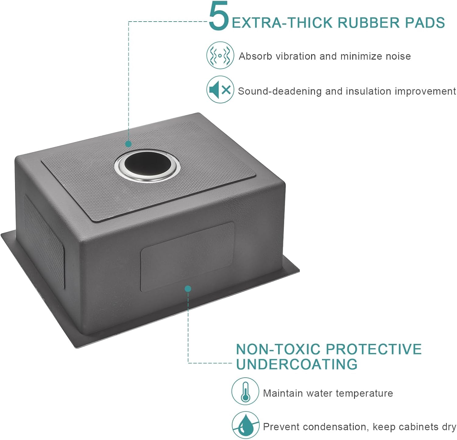 21 inch Bar Sink, KINKIB 21 x 18 x 9 inch Undermount Bar or Prep Kitchen Sink, Handmade Single Bowl T-304 Stainless Steel Small Kitchen Sink with Strainer