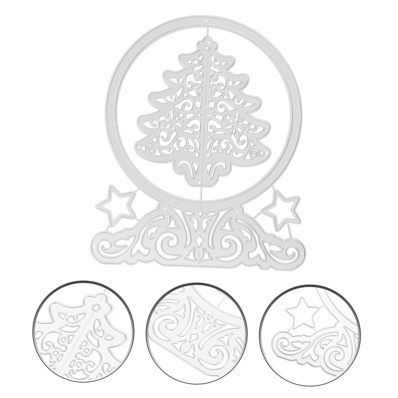 5piezas Troquel De Metal Para Cortar Forma De Árbol De Navidad Troquelado De Inoxidable Para Manualidades y Tarjetas Para Scrapbooking y Decoraciones Navideñas