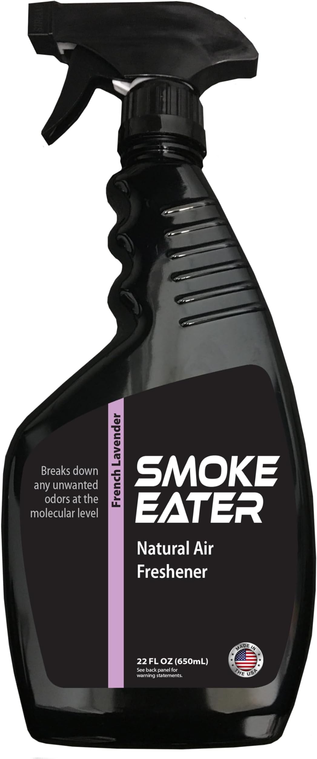 Smoke Eater Cigarette, Cigar & Cannabis Odor Eliminator Spray, Lavender, 22 oz โ Breaks Down Smoke Odor at the Molecular Level โ Works on Fabric, Cars, Furniture โ Made in USA