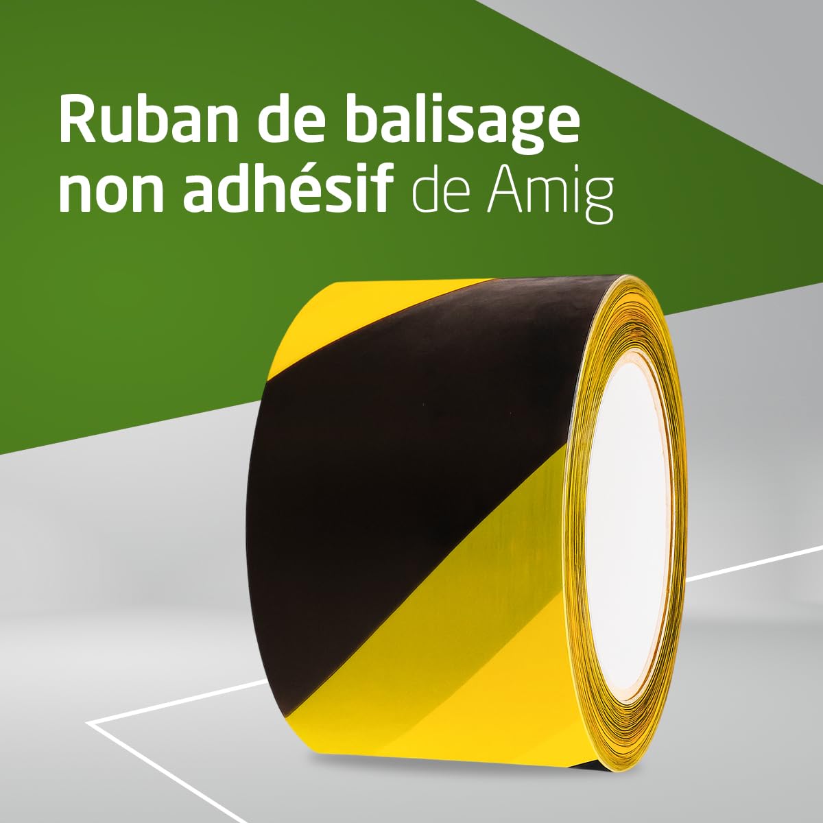 Amig – Pack de 4 rubans de balisage – Pour la signalisation et l’avertissement de danger – Résistants à l’eau et flexibles – Polyéthylène basse densité (LDPE) – 70 mm x 200 m – Ruban jaune et noir