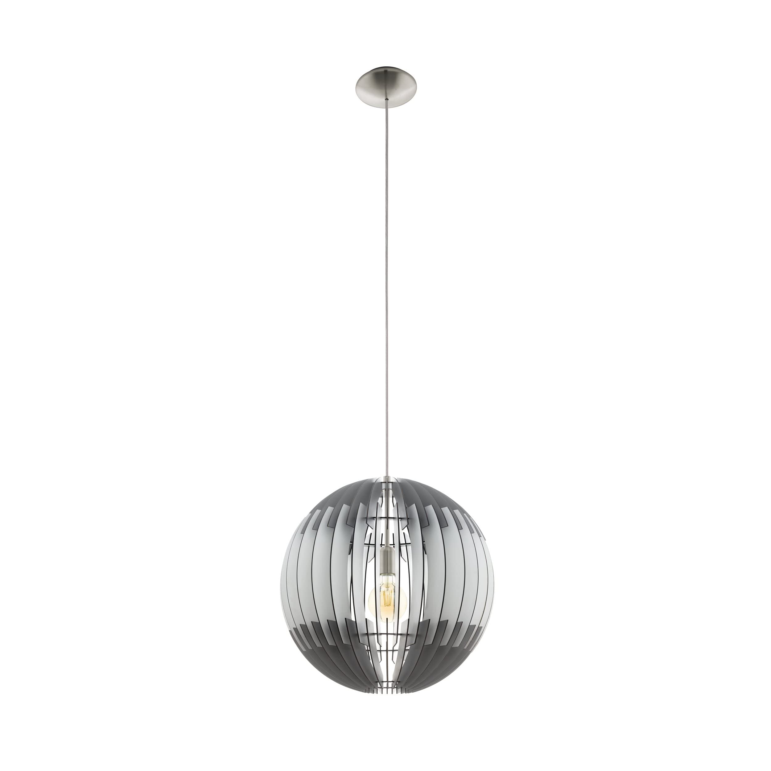Eglo Sospensione Grigio/Bianco – Lampada A Sospensione Con Attacco E27 – 110 Cm