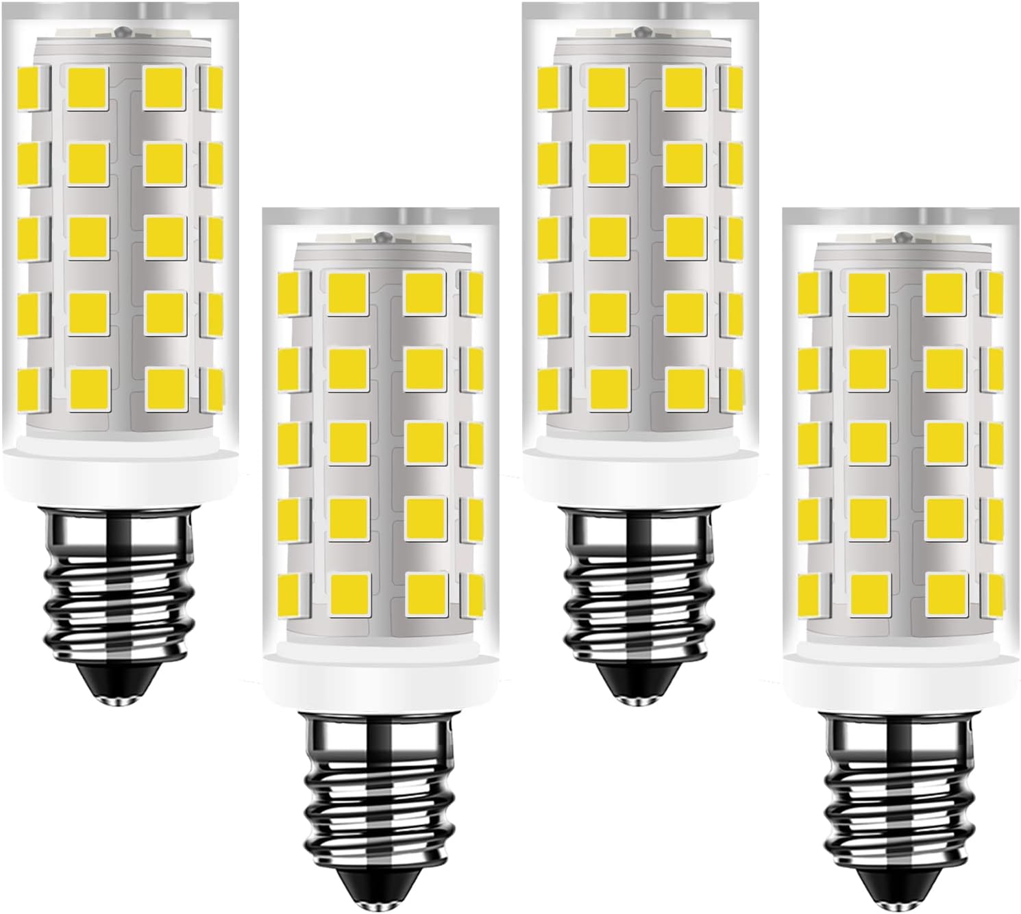 4W T3/T4 LED E11 Mini Chandelier Bulb JD Mini Canister Equivalent to 40W Halogen Energy-Saving Non-dimmable, Flicker-Free, 360° AC110-130V for Table Lamps (Warm White 3000K, 2PACK)