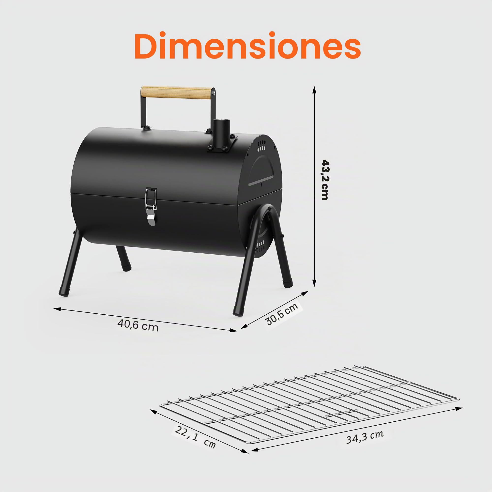 Parrilla portátil de carbón para barbacoa, pequeña barbacoa de camping con parrilla 2 en 1, ventilación de chimenea ajustable, compacta y ligera para barbacoas al aire libre, camping, picnic