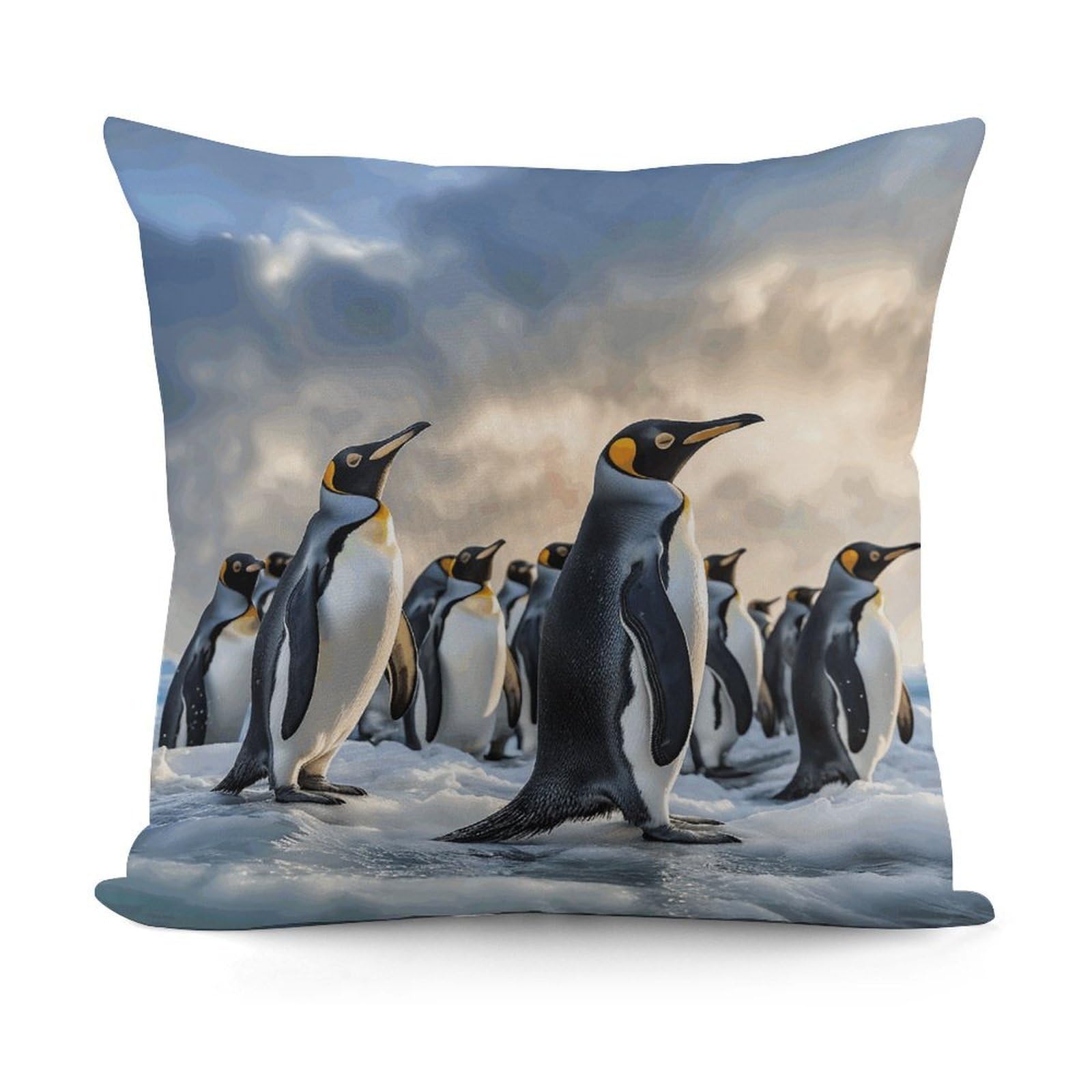 Adfgyerh Style Sea Penguin Decorative Pillow Covers, Throw Pillow Covers Soft For All Seasons, Pillowcases For Couch Living Room Sofa Bedroom 18X18 Inch
