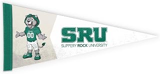 AGAS Slippery Rock College Pennant Flags Mini, 9 x 24 Inches Sleeve for Stick, Officially Licensed The Rocky Rock Small Wall Décor Pennant for Dorm, Game Room, Man Cave, Bedroom Décor