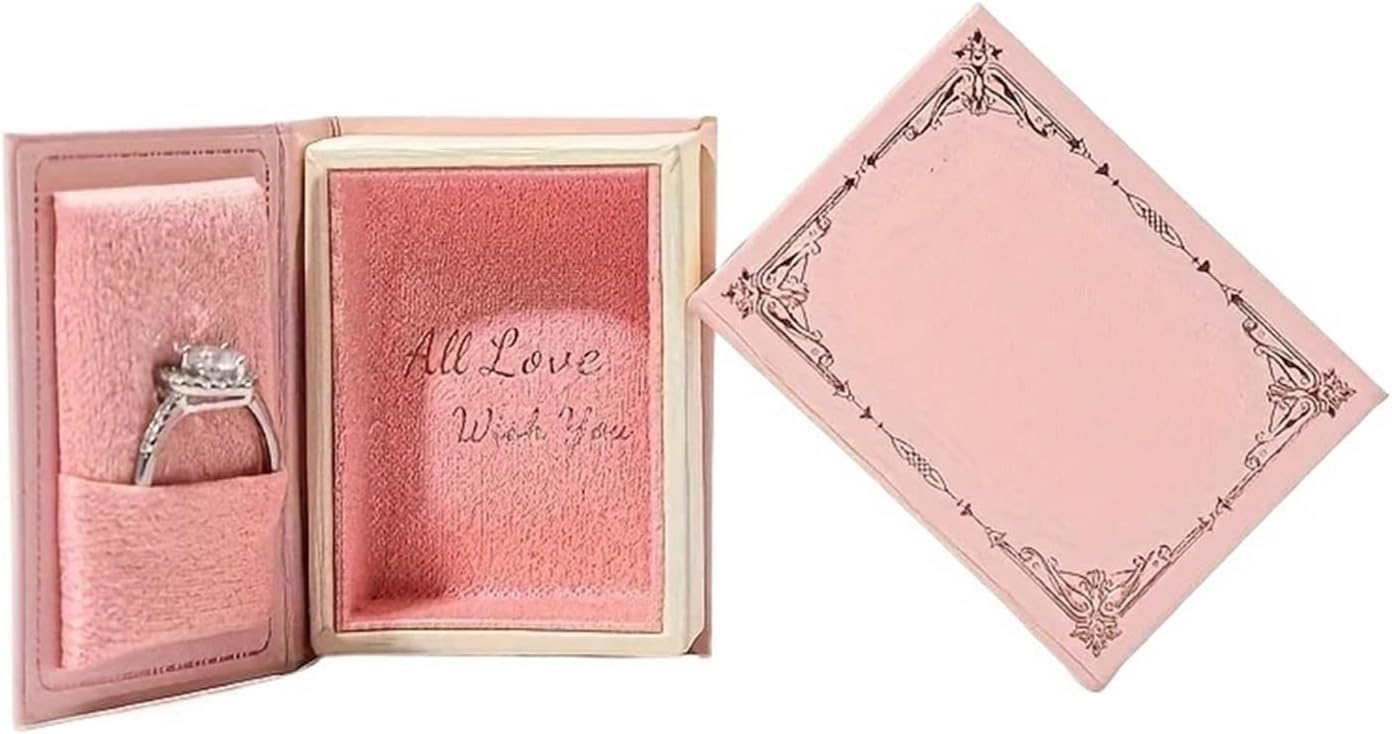 PYENHDI Ring Box, 1PC Proposal Ring Box, Wedding Surprise Gift Romantic Birthday(Pink)