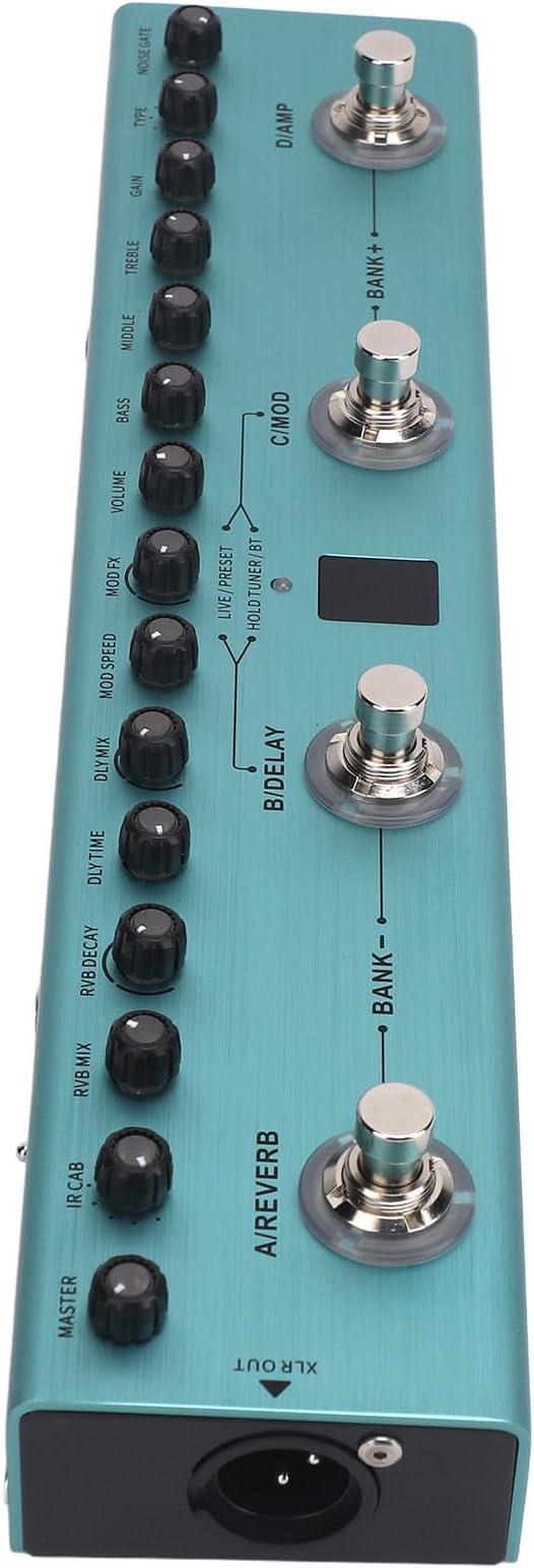 Multi Effects Guitar Pedal, 36 Editable Presets Reverb Delay Modulation Amp Digital Effects Pedal for Electric Guitarists Studio Live Music Production Practice