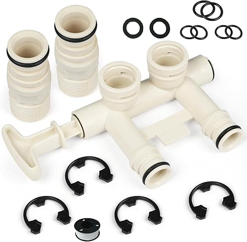 Conjunto de válvula de derivación de suavizante de agua mejorado 7345388, conjunto de válvula de derivación de 34 pulgadas para Kenmore, GE,