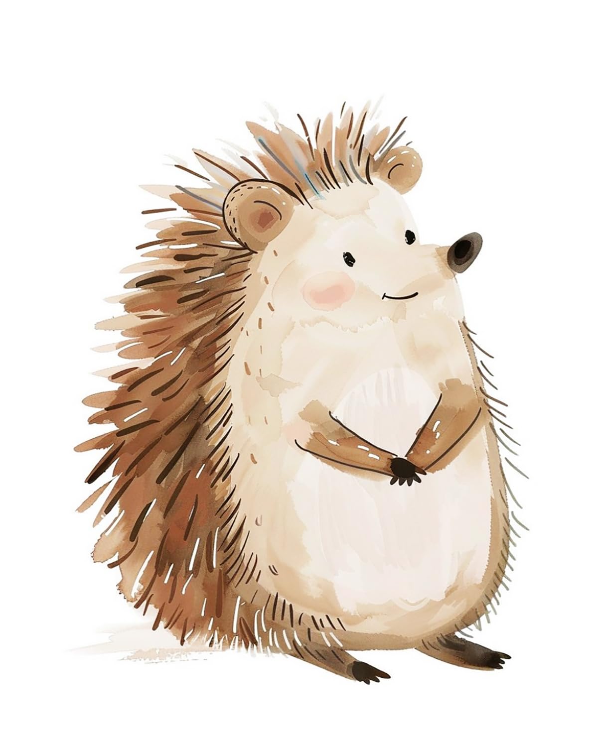 Liubaishi Multicolour Paint By Numbers For Adults, Smiling Hedgehog, 40X50 Cm Acrylic Canvas Painting Kit With 3 Brushes