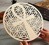 Simurg 11.5' Ankh in Flower of Life Wall Art Ancient Egyptian Wall Decor Crystal Grid Sacred...
