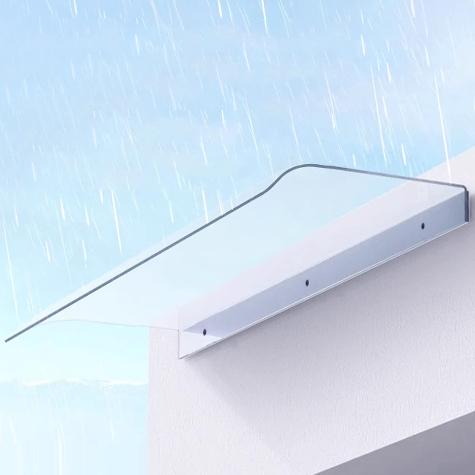 Auvent incurvé pour jardin avec protection anti-UV et pluie