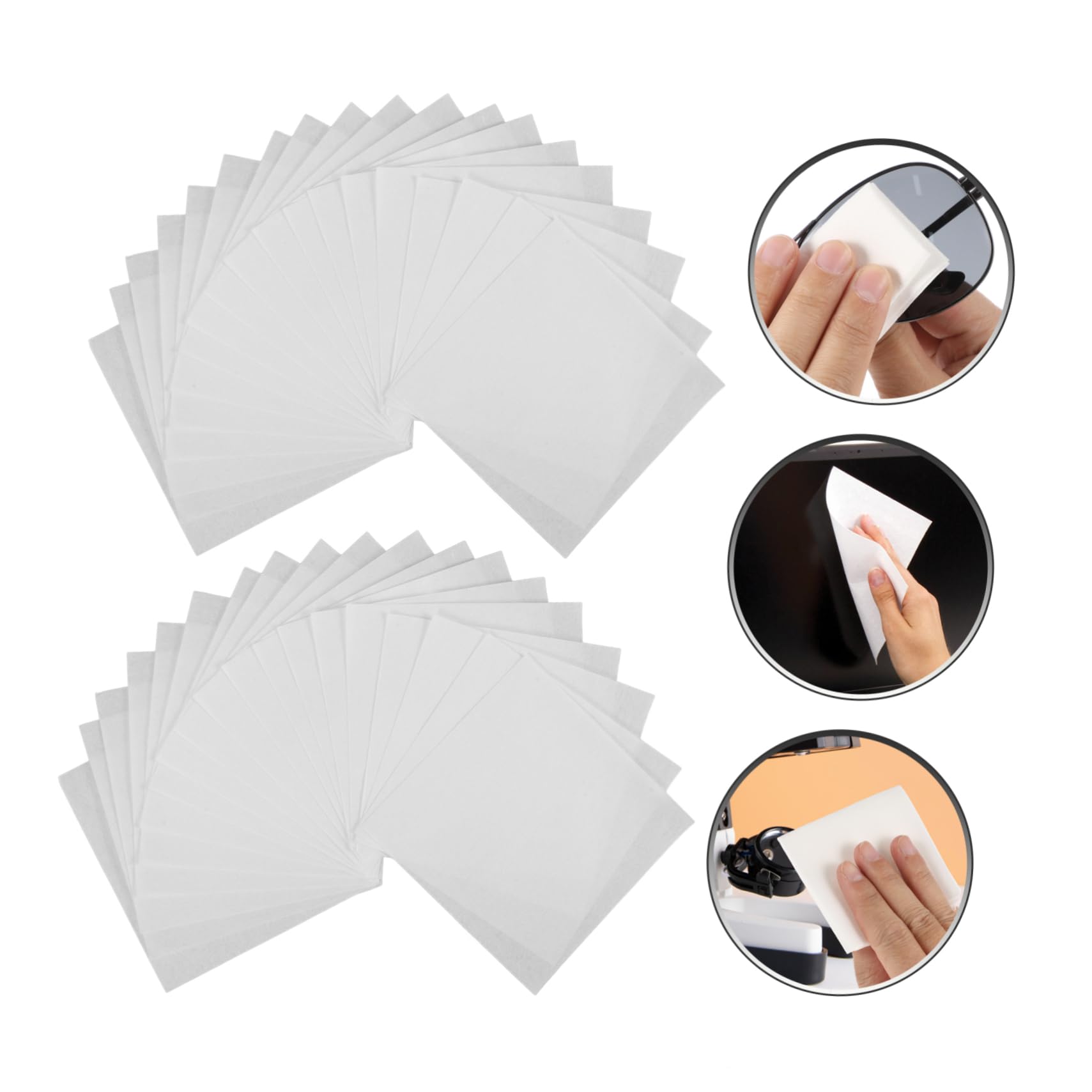 Paños de Limpieza sin Pelusa 300 Piezas para Limpieza de Lentes | Tejido No Tejido Blanco, Seguro Superficie, Portátil y Eficaz para Gafas y Espejo Coche