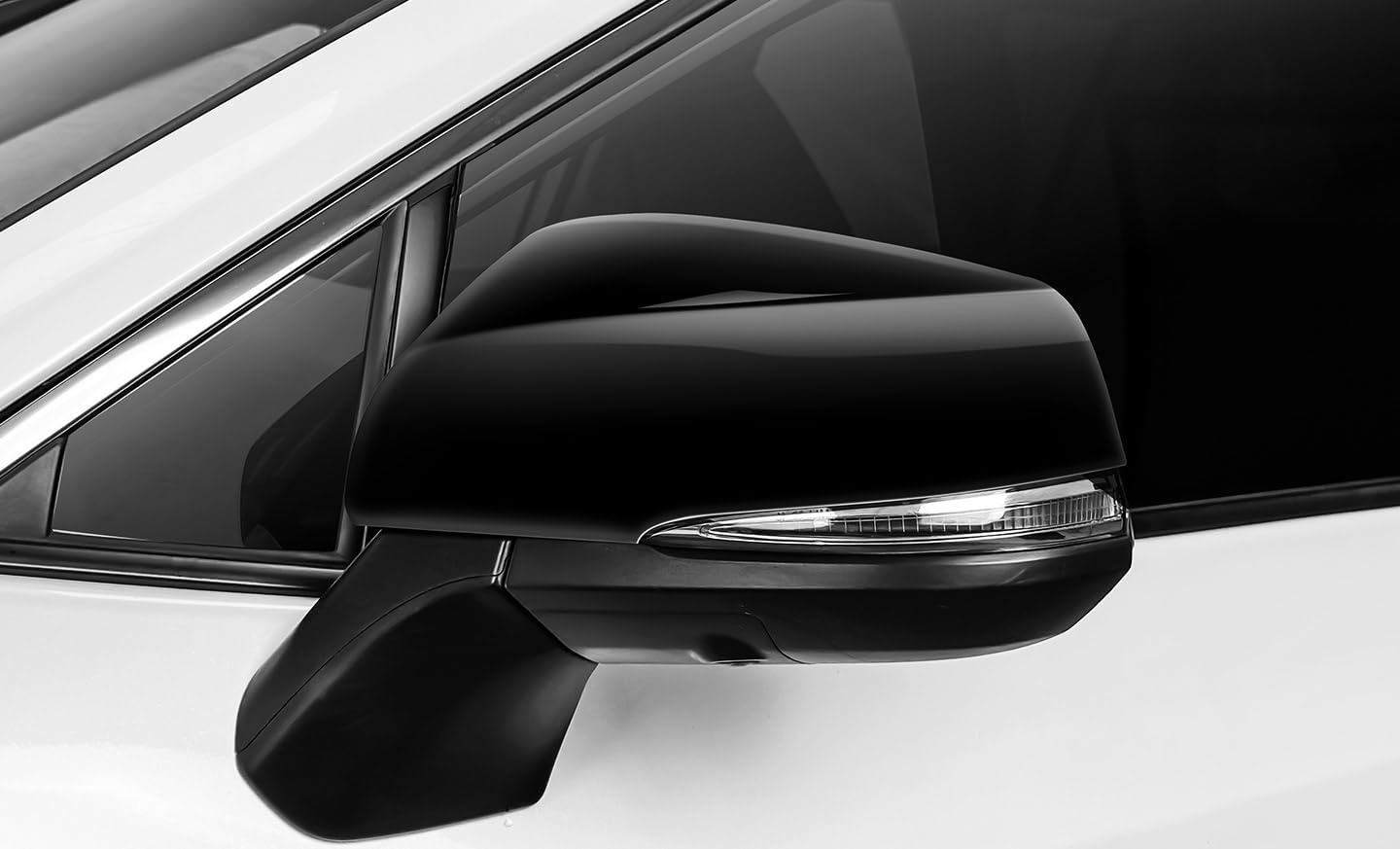 Car Side Rearview Mirror Cover Compatible with Toyota RAV4 2019-2024,Corolla 2019-2024,Sienna 2021-2024 Accessories (Glossy Black)