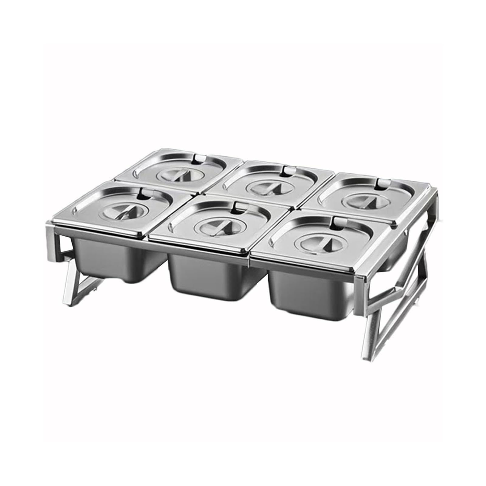 WDSOPK Stainless Steel Spice Rack with Retractable Lid 6 Compartment Kitchen for Countertop Storage Space Saving Spice Holder Durable & Stylish Kitchen Accessory