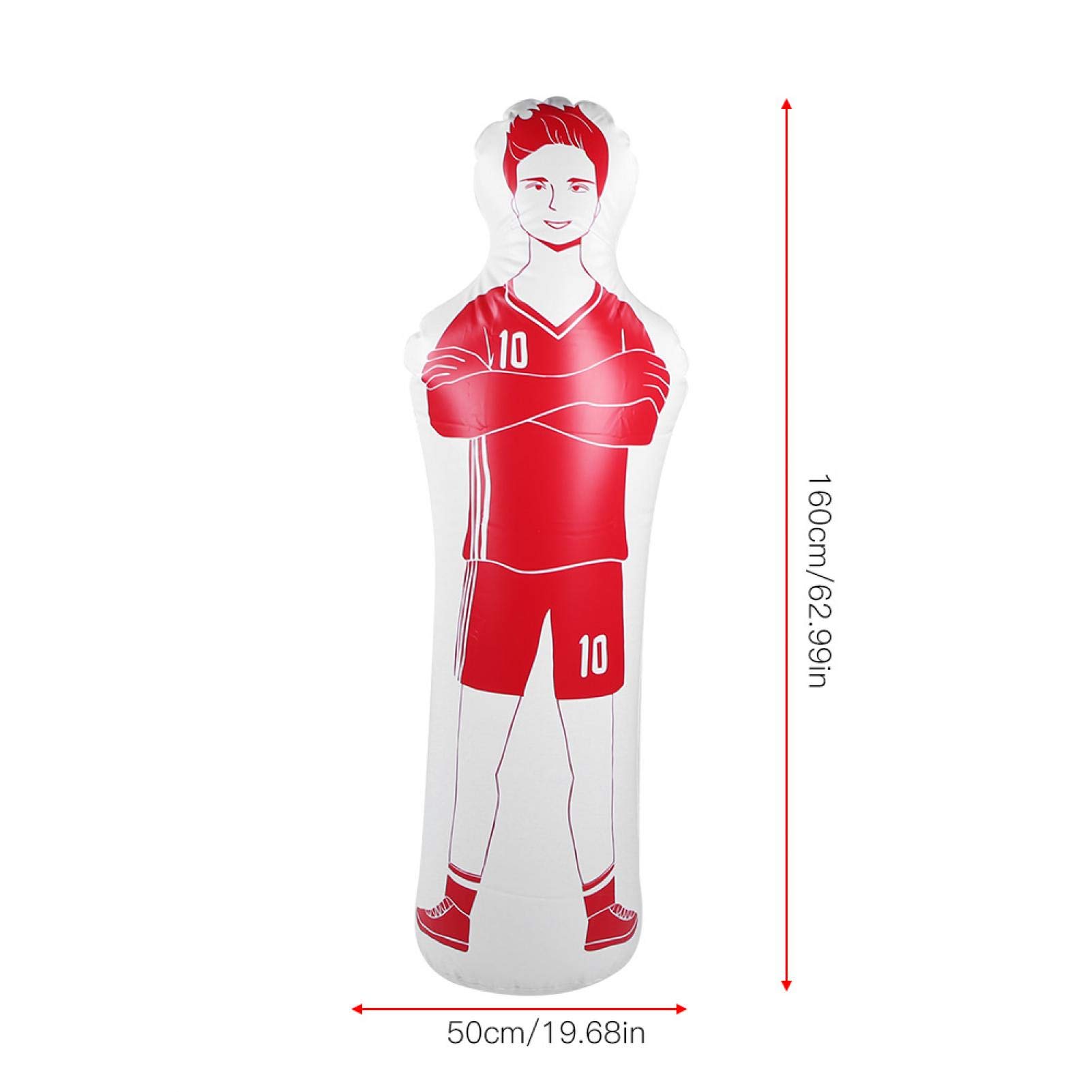 Mannequin d'entraînement, Mannequin de Football factice de Boxe Gonflable en PVC de 40x160 cm(Red)