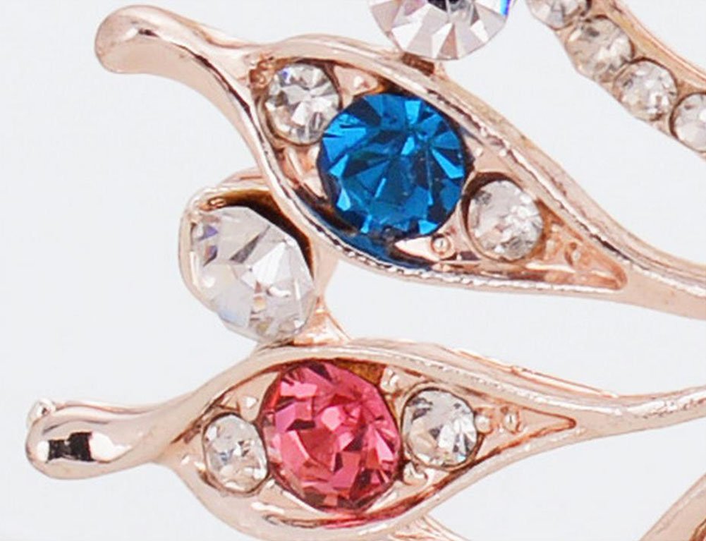 Hosaire Brooch Pin Women's Peacock Color Rhinestones Breastpin for Wedding/Banquet/Bouquet 4