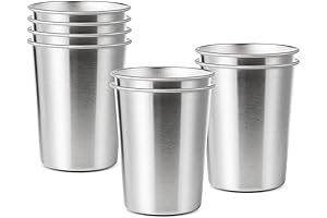 8 Pack 6 oz Stackable Steel Cups for Kids - Healthy, Unbreakable and BPA-free