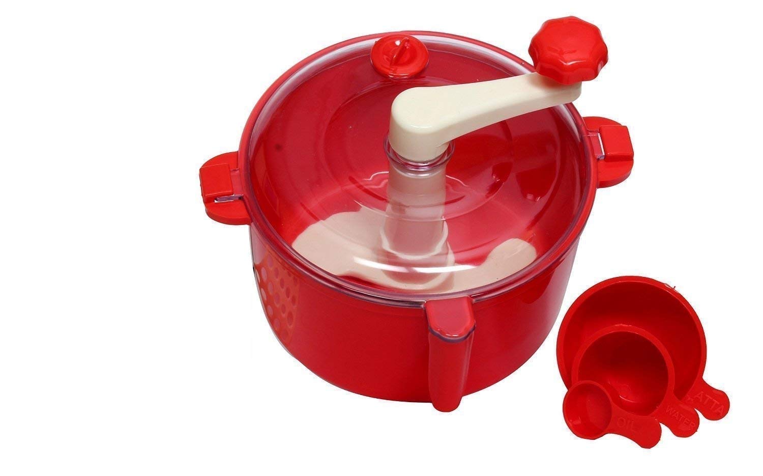 Veena Automatic Atta Roti Dough Maker 5 in 1 Plastic Dough Kneader Maker Measuring Cups Set Bread Mixer for Home Kitchen-image-13
