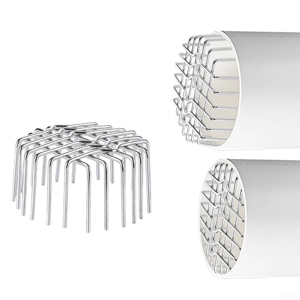 304 Stainless Steel Gutter Guard Downpipe Filter Anti-Clogging Mesh for 50mm-200mm Pipes Roof Drain Protection Leaf Sieve Silver Finish UK Homes(180 Tube)