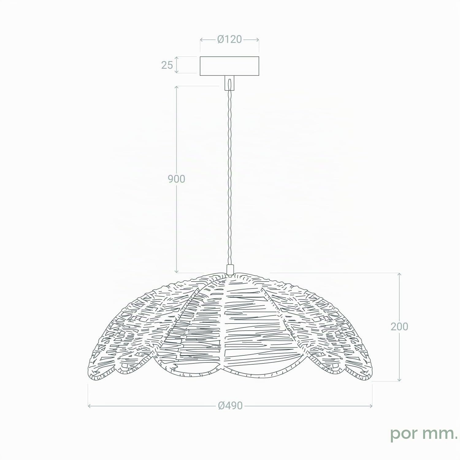 LEDKIA Lámpara Colgante Cuerda Giay Marrón | Diseño Floral Natural | Compatible con Bombilla E27 | Para Salones y Dormitorios | Dimensiones Compactas
