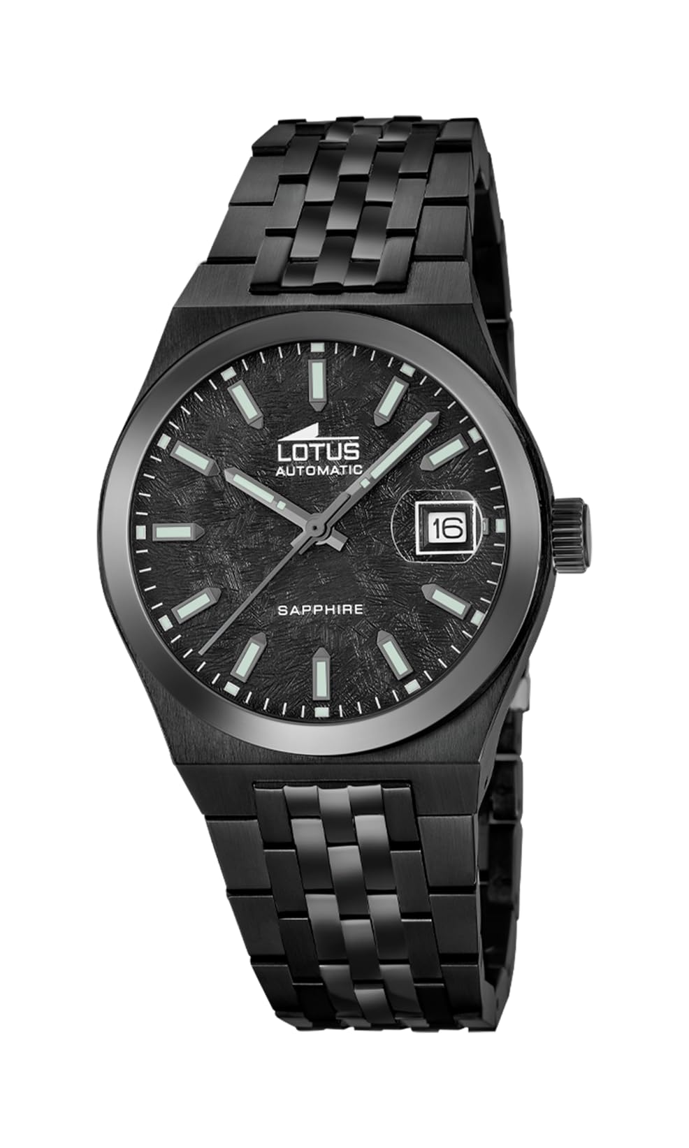 LOTUS Reloj Automático Infantil Niño y Niña de Acero Inoxidable 316L Negro | Analógico, Calendario, Cristal Zafiro de Alta Resistencia, Resistente al Agua 10 ATM 19104/1