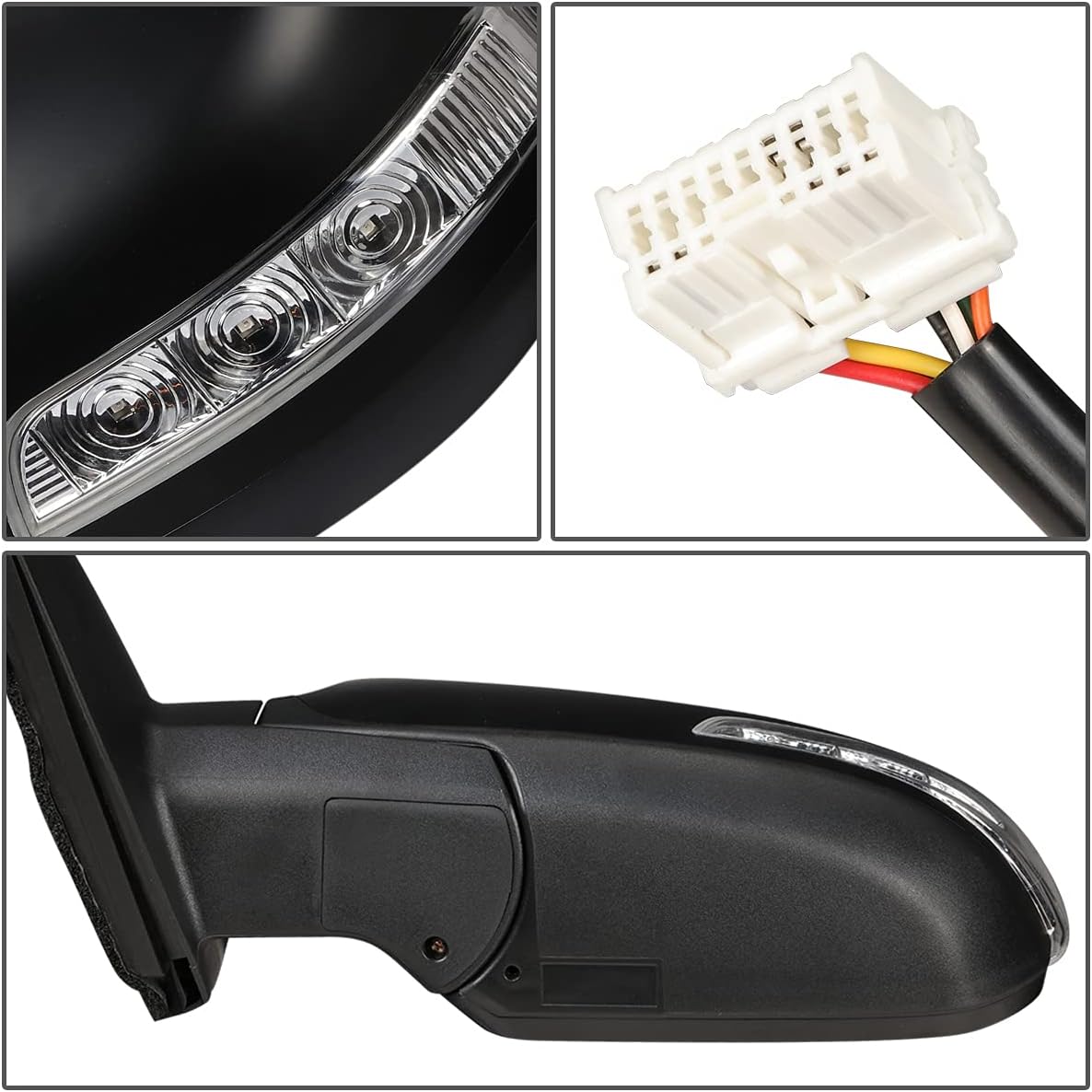 Auto Dynasty KI1320146 Factory Style Driver Left Side Mirror - Manual Folding | Power Adjust | Heated Glass | Turn Signal - Compatible with Sorento 11-15, Paint to Match