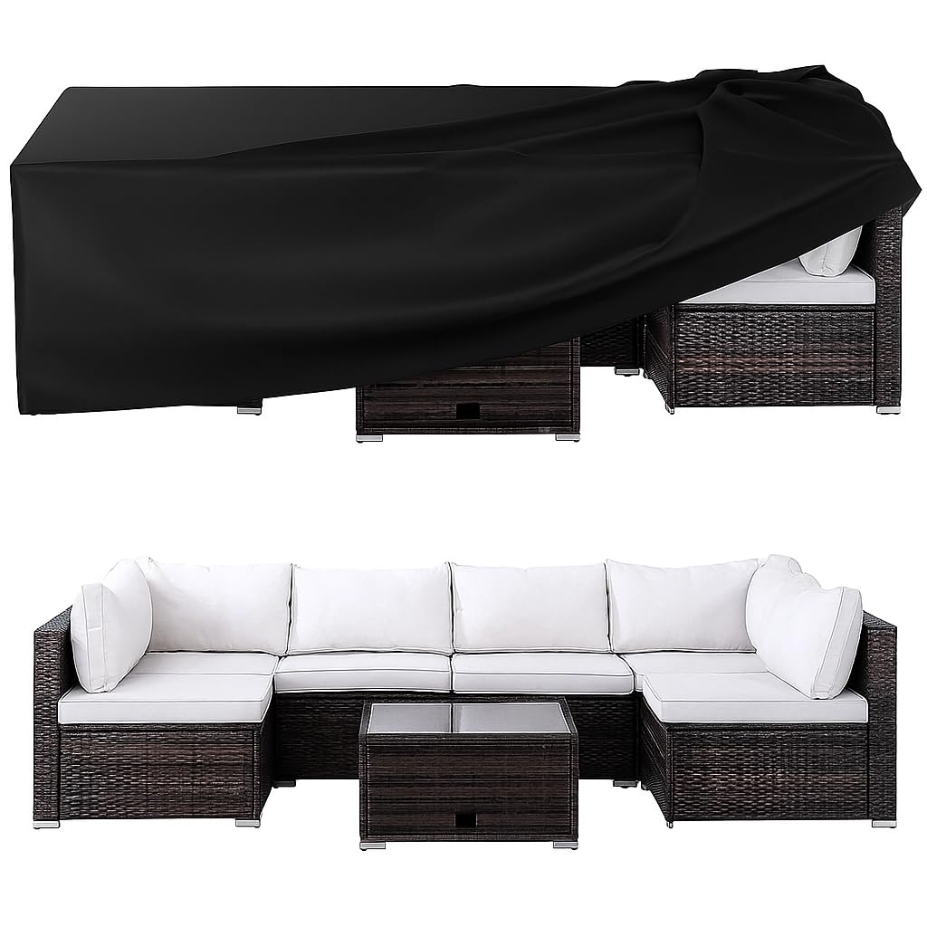 TOPIFY Waterproof Garden Patio Furniture Cover Set,(325 x208 x58) 210D Heavy Duty Oxford Fabric UV Resistant Protection for Rectangle Sofa Outdoor