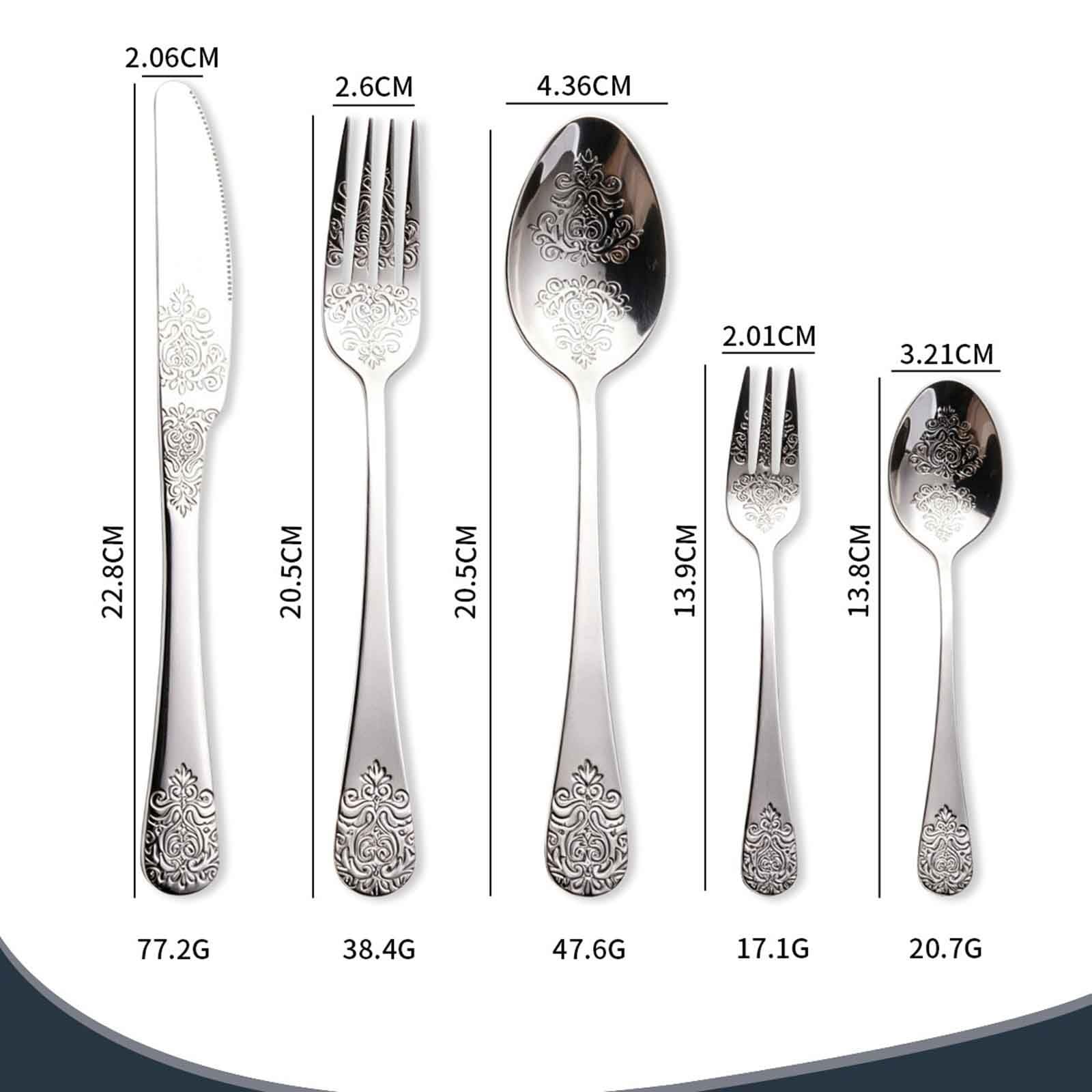 Lot De 30 Couverts De Table Inox Pour 6 Personnes, Couverts De Table En Acier Inoxydable,Idéal Maison Cuisine, Lavable Au Lave-Vaisselle(Black)