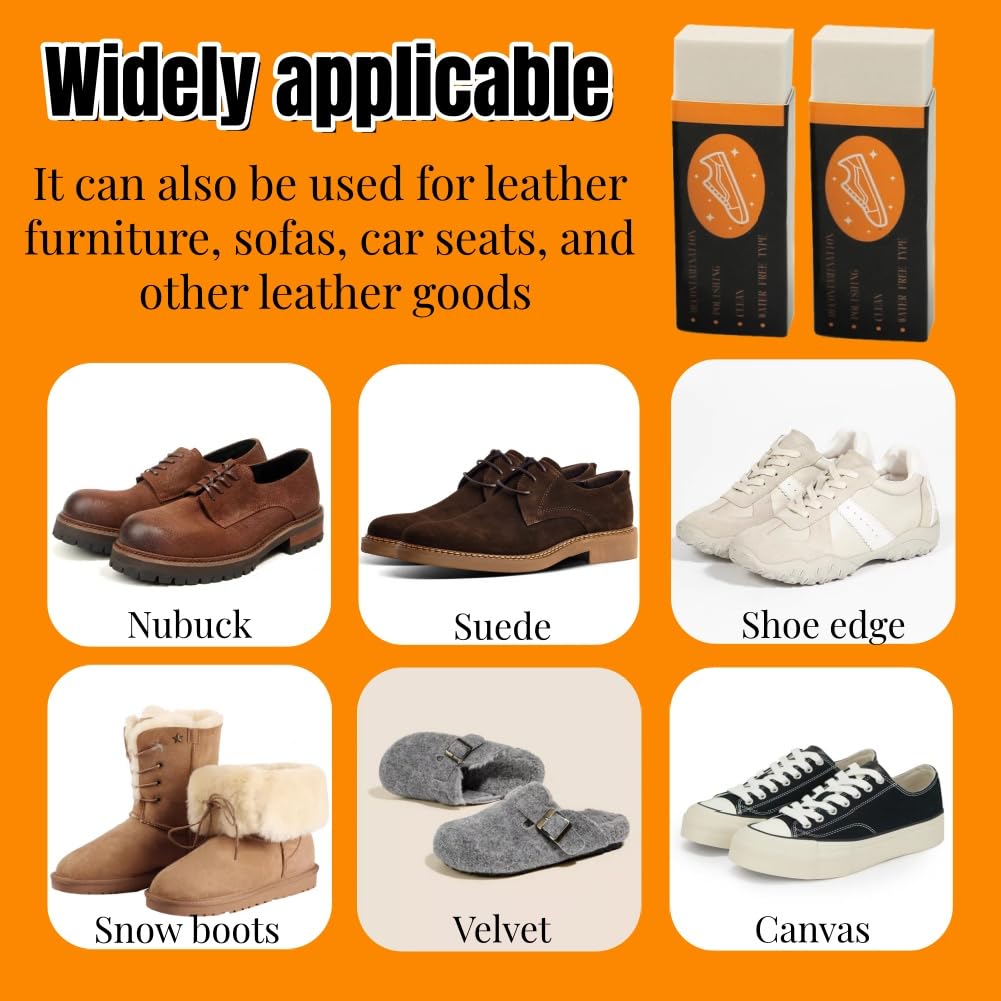 Gomma Magica,2pcs Gomme per Sneaker per Scarpe,Gomma per Pulire Scarpe,Gomma per Cancellare Lo Sporco,Gomma Scamosciata,Gomma per La Pulizia Delle Scarpe,Gomma per Scarpe in Pelle