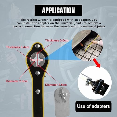 Miniatura 7 de Llave de trinquete para gato de automóvil, llave de trinquete que ahorra trabajo para gato de tijera, llave de rueda de neumático de garaje de